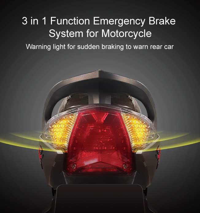 Warning light for sudden braking to warn rear car